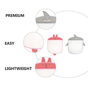 balacoo 2pcs Wall Mounted Storage Bag Cartoon Mesh Bath Toy Organizer Suction Cup Hanging Basket for Kitchen Bathroom Wall Door Closet 42X35CM