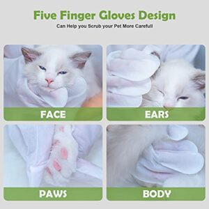 ZNOKA Pet Grooming Glove - Gentle Deshedding Brush Glove - Efficient Pet Hair Remover Mitt - Enhanced Five Finger Design - Perfect for Dog & Cat with Long & Short Fur (7pcs/1-Pack)