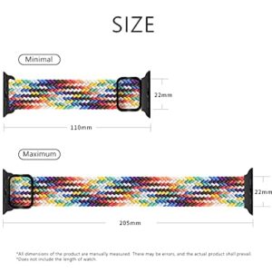 Atenzol Braided Solo Loop Compatible with Apple Watch Bands 38mm 40mm 41mm 42mm 44mm 45mm 49mm Women Men, Adjustable Buckle, Stretchy Elastics Sport Wristband for iWatch Ultra 8 7 6 SE 5 4 3 2 1 (1-Rainbow+Pride Edition, 38mm 40mm 41mm)