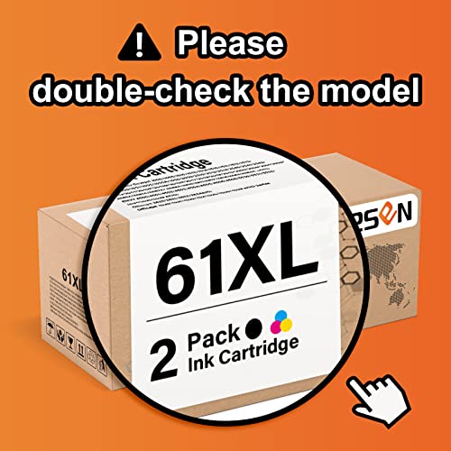 TESEN 61XL Remanufactured 61XL Ink Cartridge Replacement for HP 61XL 61 XL Use with HP Envy 4500 4508 5535 DeskJet 1000 1012 1512 Officejet 2620 2624 4630 eAIO Series Printer (1Black+1Color, Combo)