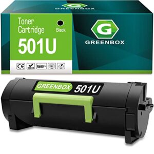 greenbox remanufactured 501u high-yield toner cartridge replacement for lexmark 50f1u00 501u for ms610dn ms610 ms510 ms510dn ms610de ms610dtn ms610dte printer (20,000 pages, black, 1-pack)