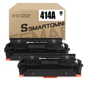 s smartomni [no chip] 414a compatible toners_cartridges replacement for hp 414 414a w2020a 414x for hp color pro mfp m479fdw m479fdn m454dw m454dn m454 m479 printer (2 packs black)