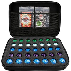 jucoci toy organizer case compatible with bakugan battle planet, bakucores, armored alliance, geogan rising, toy organizer storage container holder fits for 35 pieces. (only case) black