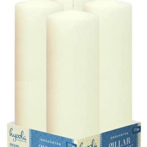 Hyoola Ivor Pillar Candles 2x8 Inch - 4 Pack Unscented Pillar Candles - European Made