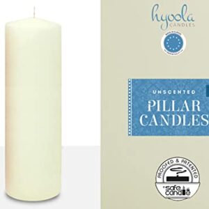 Hyoola Ivor Pillar Candles 2x8 Inch - 4 Pack Unscented Pillar Candles - European Made