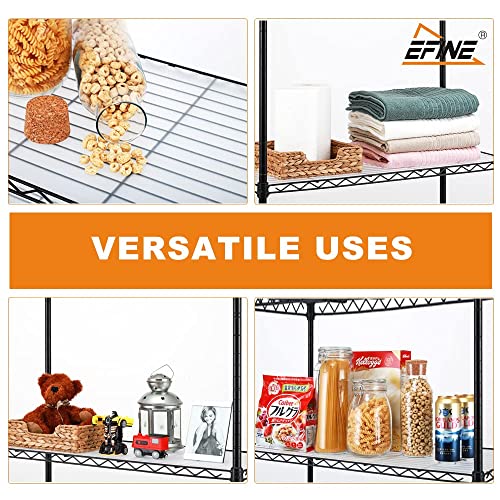 EFINE 5-Shelf Shelving Unit with Shelf Liners set of 5, NSF Certified, Adjustable, Steel Organizer Wire Rack, 100lbs Loading Capacity Per Shelf, for Kitchen and Garage (23.6W x 14D x 59H) Black