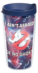 tervis ghostbusters i ain't afraid made in usa double walled insulated tumbler travel cup keeps drinks cold & hot, 16oz, clear