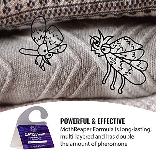 Clothes Moth Trap 8 (6+2 Free Traps) Pack with Pheromones Prime, Clothing Moth Trap with Lure for Clothes Closets, Carpet, Clothes and Prevention