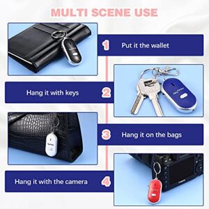 4 Pieces Key Finder KeyTag LED Light Remote Sound Control Lost Key Finder with 4 Pieces Keychains Key Locator Device Phone Keychain for Child Elderly Pet Luggage, 2.24 x 1.18 x 0.59 Inch