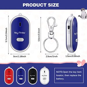 4 Pieces Key Finder KeyTag LED Light Remote Sound Control Lost Key Finder with 4 Pieces Keychains Key Locator Device Phone Keychain for Child Elderly Pet Luggage, 2.24 x 1.18 x 0.59 Inch