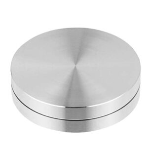 exceart rotating cake stand turntable cake rotator base bearing aluminium alloy revolving cake stand spinner for cake decorations pastries cupcake