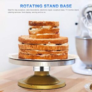 EXCEART Rotating Cake Stand Turntable Cake Rotator Base Bearing Aluminium Alloy Revolving Cake Stand Spinner For Cake Decorations Pastries Cupcake