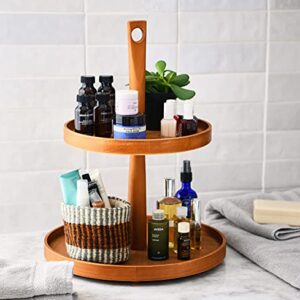 Main + Mesa Wood 2-Tier Decorative Tray, Light Brown