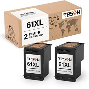 tesen 61xl remanufactured 61xl ink cartridge replacement for hp 61xl 61 xl use with hp envy 4500 5530 5539 deskjet 1055 1010 1050a 2546 3000 officejet 2622 4631 4630 eaio printer (2 black combo)