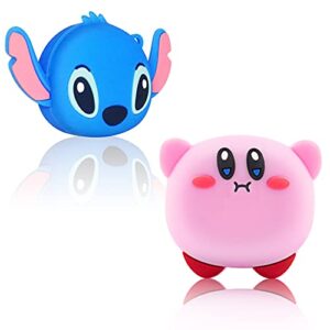 [2pack]cover case for galaxy buds pro (2021)/galaxy buds live (2020),cute 3d cartoon anime silicone protective cover ear stitch blue & new star kabi cover for samsung galaxy buds 2(2021) charging case