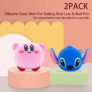 [2Pack]Cover Case for Galaxy Buds Pro (2021)/Galaxy Buds Live (2020),Cute 3D Cartoon Anime Silicone Protective Cover Ear Stitch Blue & New Star Kabi Cover for Samsung Galaxy Buds 2(2021) Charging Case