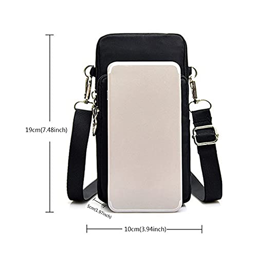 Bobrand Women Crossbody Cell Phone Purse Case Armband Bag for iPhone 12, 13 Mini, Pro Max, BLU G91 Pro, G91, G90 G9 TCL 20S, 20 SE, Moto G Stylus, Play, Sony Xperia 10 III (Black)