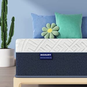 hoxury full mattress, 10 inch green tea memory foam mattress in a box, medium firm full size mattress for cool sleep & pressure relief, certipur-us certified
