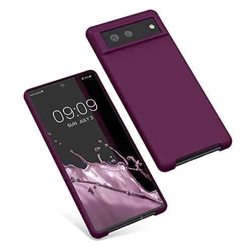 kwmobile TPU Silicone Case Compatible with Google Pixel 6 - Case Slim Phone Cover with Soft Finish - Bordeaux Violet