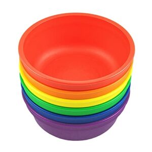 Re Play 12 oz. Bowls for Snacks, Desserts, or Small Side Dish in Orange, Yellow, Green, Red, Amethyst & Navy-BPA Free- Made in USA from Eco Friendly Recycled Milk Jugs - Crayon Box - Set of 6