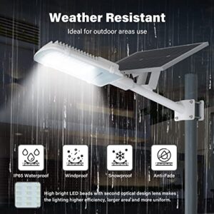 Gebosun Solar Street Lights Outdoor,60W,6000LM,High Brightness Dusk to Dawn LED Lamp,6000K,IP65 Waterproof IP65 Waterproof Solar Led Flood Light for Parking Lot,Yard,Garden,Patio,Stadium