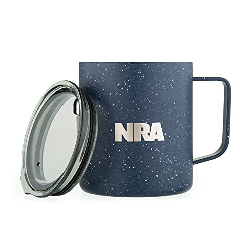 NRA Double-Walled Copper Vacuum Insulated Stainless Steel Travel Mug,14 Oz, Speckled Blue