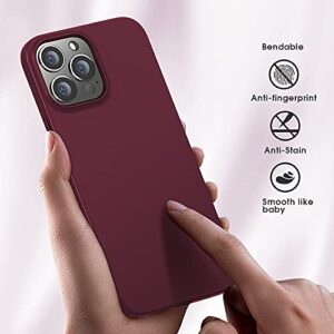 X-level Compatible iPhone 13 Pro max Case Slim Fit Ultra-Thin [Guardian Series] Soft TPU Matte Finish Coating Phone Cases Lightweight Back Cover Grip for iPhone 13 Pro max 6.7" (2021)-Wine red