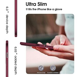 X-level Compatible iPhone 13 Pro max Case Slim Fit Ultra-Thin [Guardian Series] Soft TPU Matte Finish Coating Phone Cases Lightweight Back Cover Grip for iPhone 13 Pro max 6.7" (2021)-Wine red