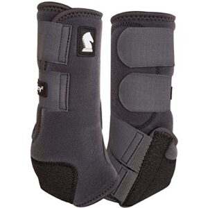 classic equine legacy2 hind support boots, charcoal, small