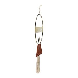 Main + Mesa Geometric Metal and Cotton Wall Hanging with Tassel