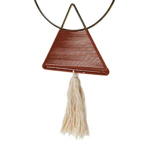 Main + Mesa Geometric Metal and Cotton Wall Hanging with Tassel