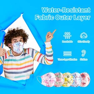 NiHealth 50-Pack Individually Wrapped Disposable Face Masks Tomorotec 3-Ply Colorful Breathable Non-Woven Masks (5 Flower Designs)