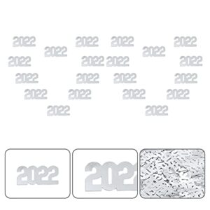 BESTOYARD 3 Packs 2022 Number Confetti Happy New Year 2022 Paper Scatter Confetti Scene Layout Prop Table Centerpiece Decor for Home Bar Party Supplies Silver