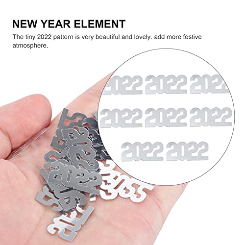 BESTOYARD 3 Packs 2022 Number Confetti Happy New Year 2022 Paper Scatter Confetti Scene Layout Prop Table Centerpiece Decor for Home Bar Party Supplies Silver