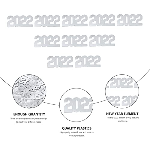 BESTOYARD 3 Packs 2022 Number Confetti Happy New Year 2022 Paper Scatter Confetti Scene Layout Prop Table Centerpiece Decor for Home Bar Party Supplies Silver