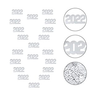 BESTOYARD 3 Packs 2022 Number Confetti Happy New Year 2022 Paper Scatter Confetti Scene Layout Prop Table Centerpiece Decor for Home Bar Party Supplies Silver