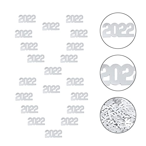 BESTOYARD 3 Packs 2022 Number Confetti Happy New Year 2022 Paper Scatter Confetti Scene Layout Prop Table Centerpiece Decor for Home Bar Party Supplies Silver