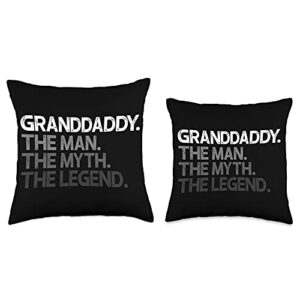 Gifts For Granddaddy Granddaddy Man The Myth Legend Throw Pillow, 18x18, Multicolor