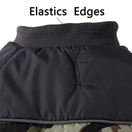 Vecomfy Fleece Lining Warm Dog Coats for Small Dogs Waterproof Puppy Jacket for Winter Green Camo M