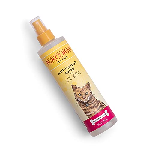 Burt's Bees for Pets Anti-Hairball Cat Spray | Hairball Remedy for Cats with Wheatgerm Oil and Sunflower Oil | Cruelty Free, Sulfate & Paraben Free, pH Balanced for Cats - Made in The USA, 10 oz