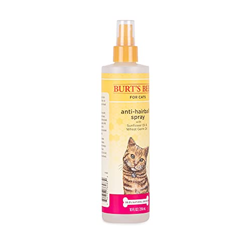 Burt's Bees for Pets Anti-Hairball Cat Spray | Hairball Remedy for Cats with Wheatgerm Oil and Sunflower Oil | Cruelty Free, Sulfate & Paraben Free, pH Balanced for Cats - Made in The USA, 10 oz