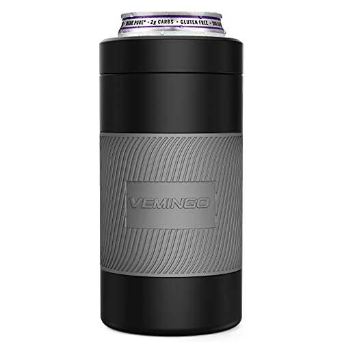 Vemingo 4-IN-1 Insulated Can Cooler, Double-Walled Stainless Steel Insulator for 12 OZ Standard Cans/Slim Cans & 12 OZ Bottles, for Women/Men