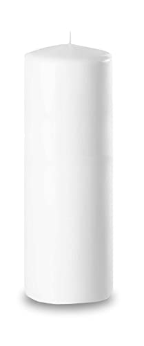 Hyoola White Pillar Candles 2x8 Inch - 4 Pack Unscented Pillar Candles - European Made