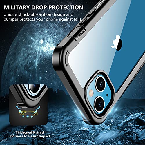 Red2Fire for iPhone 13 Case, [360 Full Body] [Heavy Duty Protection] with Built-in Screen Protector Tough Rugged 12 FT Dropproof Shockproof Dust-Proof Bumper Case for iPhone 13 6.1 inch Black