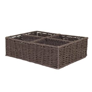 Toilet Paper Basket for Tank Topper,Woven Storage Box Cube Basket Bin Container, Shelf Cabinet(1pc) (12.20''L x 8.26''W x 3.93''H-02K)