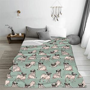 wodealmug Women's Dog Pug Throw Blankets Plush Blanket Soft Worm Sherpa Fleece Blanket Adults for Kid Crib Couch Chair Living Room Travel(50"x60",Dog Pug)