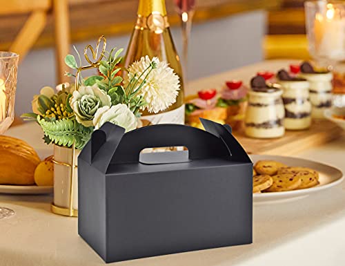 HUAPRINT Black Treat Boxes Large Bulk,Gable Boxes 30 Pack 9.45x5x5Inches,Party Favor Boxes Goodie Boxes for Birthday Party Baby Shower Wedding Christmas