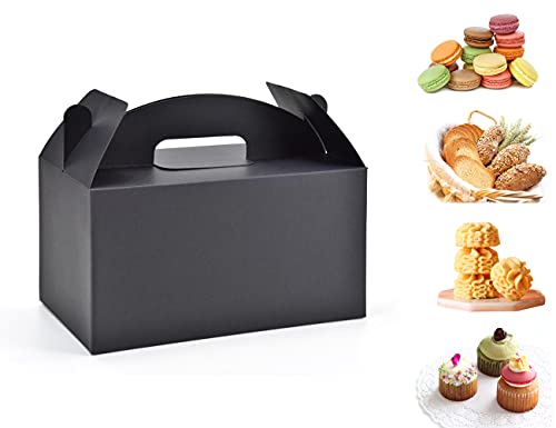 HUAPRINT Black Treat Boxes Large Bulk,Gable Boxes 30 Pack 9.45x5x5Inches,Party Favor Boxes Goodie Boxes for Birthday Party Baby Shower Wedding Christmas