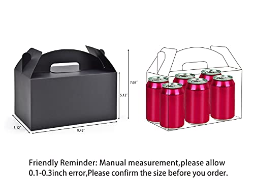 HUAPRINT Black Treat Boxes Large Bulk,Gable Boxes 30 Pack 9.45x5x5Inches,Party Favor Boxes Goodie Boxes for Birthday Party Baby Shower Wedding Christmas