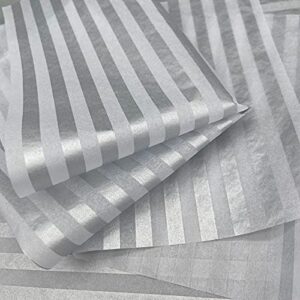 TTLLQQ tissue paper gift wrap paper bulk metallic color tissue paper wrapping paper gift Christmas Valentine's Day party (20 * 14 inches 120 silver sheets)